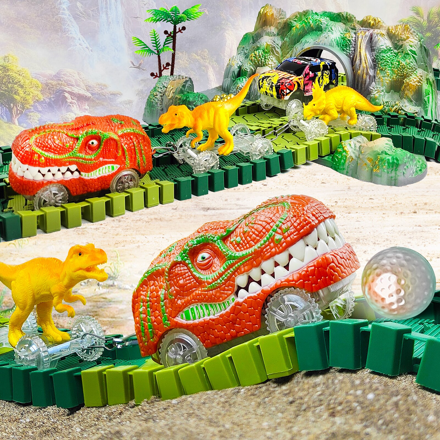 DinoExpress Train Set – Ensemble de jeu aventureux pour les enfants