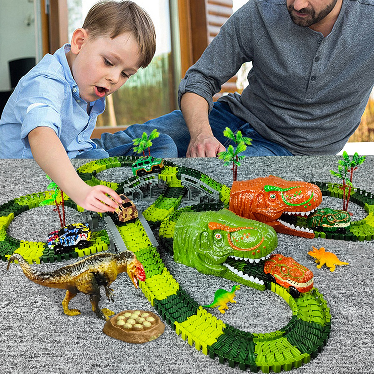 DinoExpress Train Set – Ensemble de jeu aventureux pour les enfants