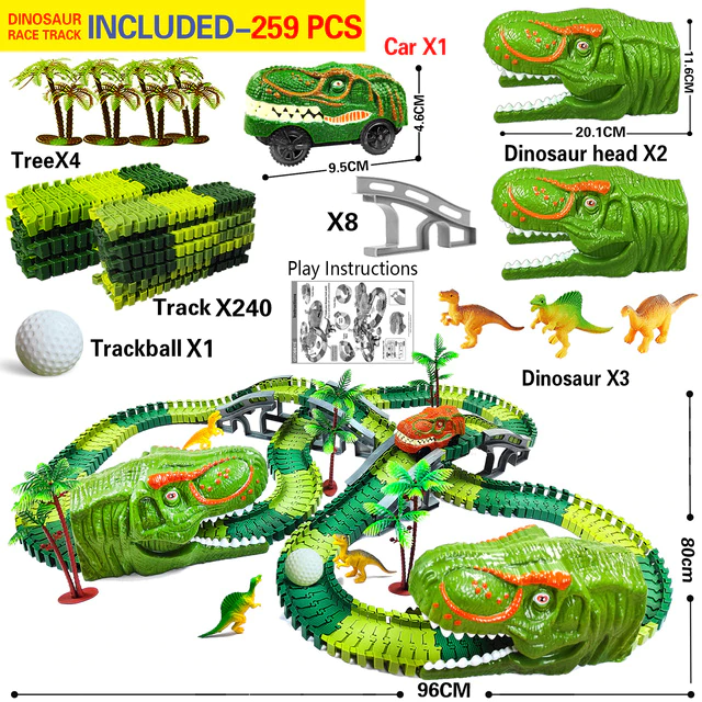 DinoExpress Train Set – Ensemble de jeu aventureux pour les enfants