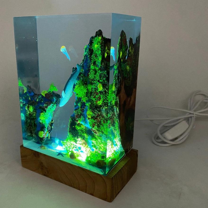 Floroux - Magnifique lampe de table Océan en résine pour votre maison