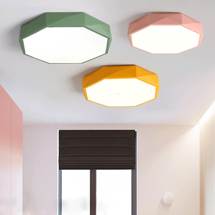 Floroux Applique Plafond LED Nordic | Design Diamant | Acrylique & Fer | Lumière Dimmable | Éclairage Moderne