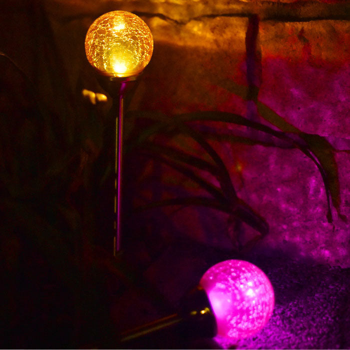 Floroux Solar Garden Light | Lampe à tête ronde LED colorée | Solaire | Lumière de paysage pour pelouses et allées