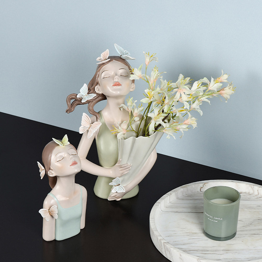 Figurine de Fille de la Forêt Floroux Vase