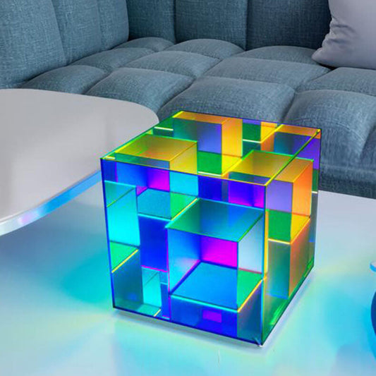 Floroux RGB LED Table Lamp | Modern Design | Rubik Cube Look | Color Changing | Decorative Light
