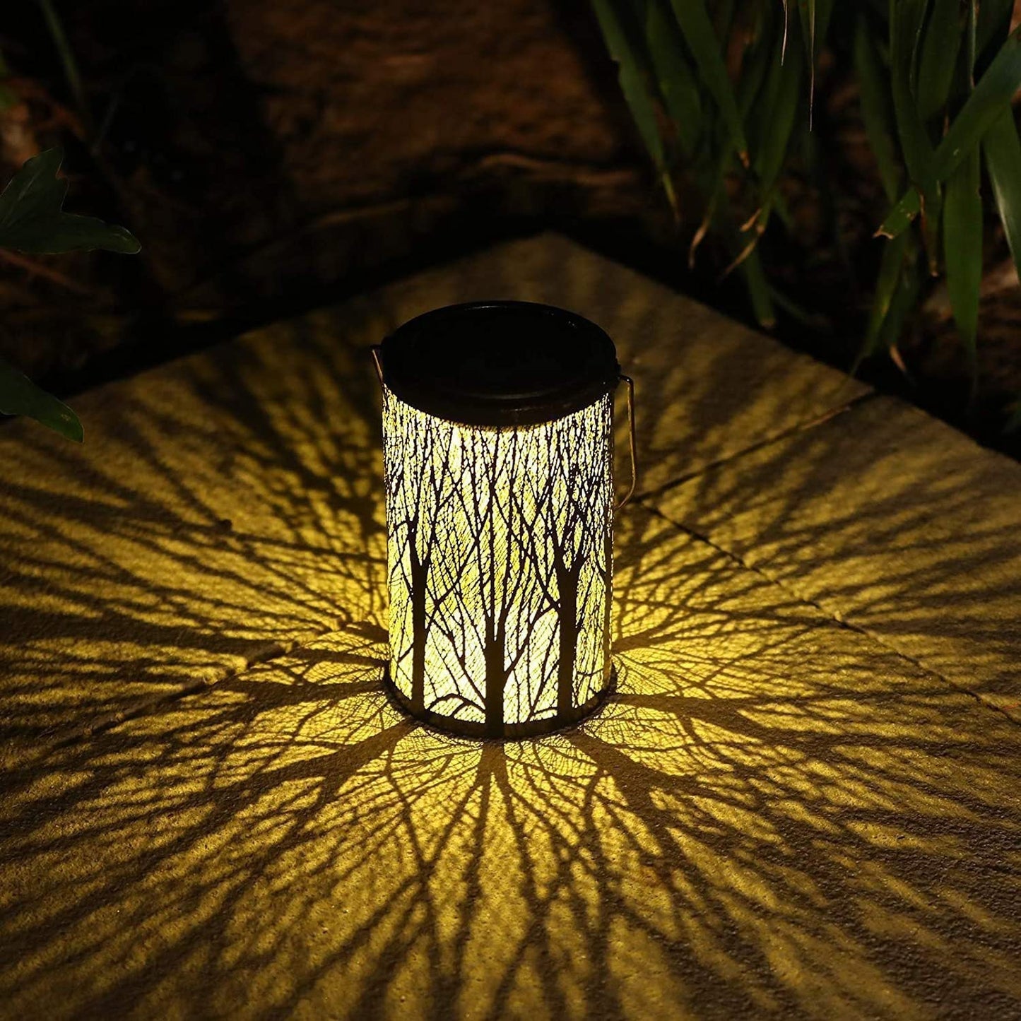 Floroux Art Deco Lampe Solaire | Design Cylindre | Fer & LED | Éclairage de Jardin