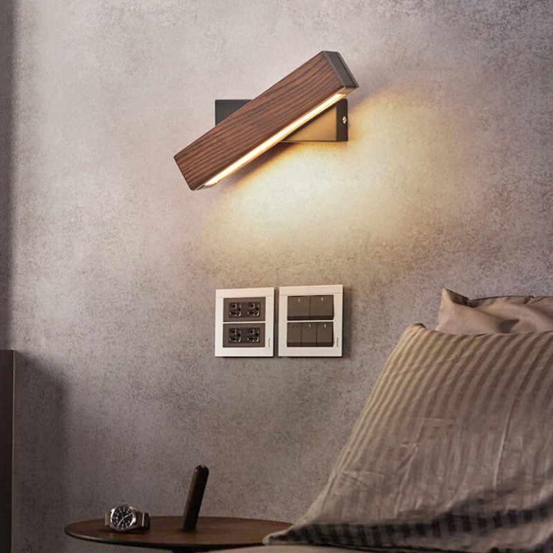 Floroux Applique LED | Design en bois et fer rectangulaire | Moderne et scandinave | Pour chambres à coucher et espaces de vie