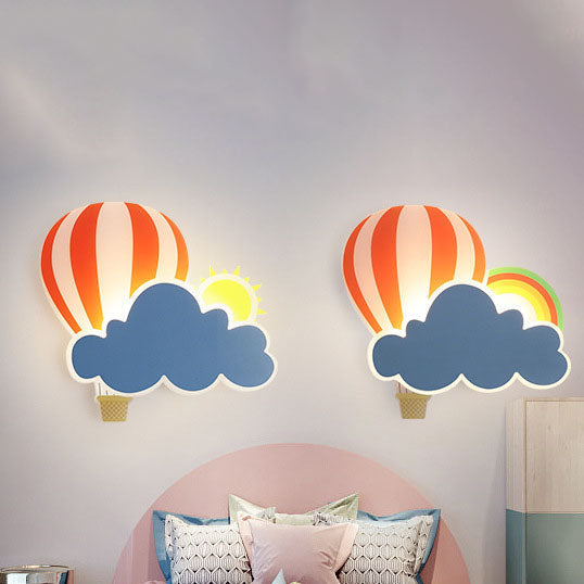 Floroux LED Applique Murale | Design Créatif de Montgolfière & de Nuage | Pour Chambre d'Enfant | Lumière Blanc Chaud & Blanche