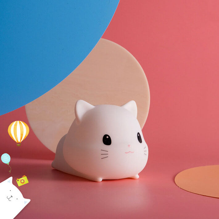 Floroux LED night lamp | Creative silicone cat-shaped lamp | USB charging & Timer | Children's room & Ambient lamp