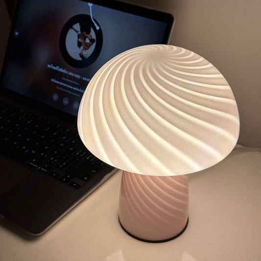 Floroux lampe de table en verre au design de champignon | Minimaliste & Moderne | Lumière d'ambiance chaude | Parfait pour la maison & le bureau