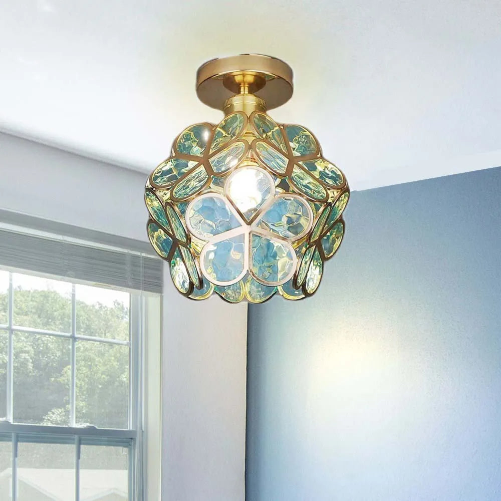 Floroux Floral Style Ceiling Light | Glass Hall Lighting | Elegant Design