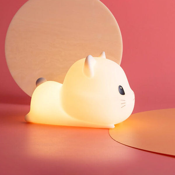 Floroux LED night lamp | Creative silicone cat-shaped lamp | USB charging & Timer | Children's room & Ambient lamp