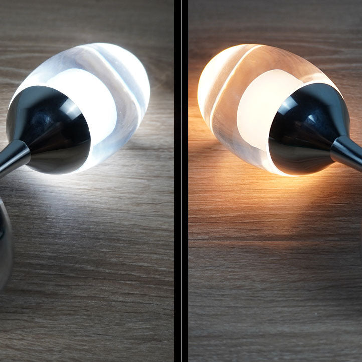 Lampe de nuit LED USB en verre à vin Chrome