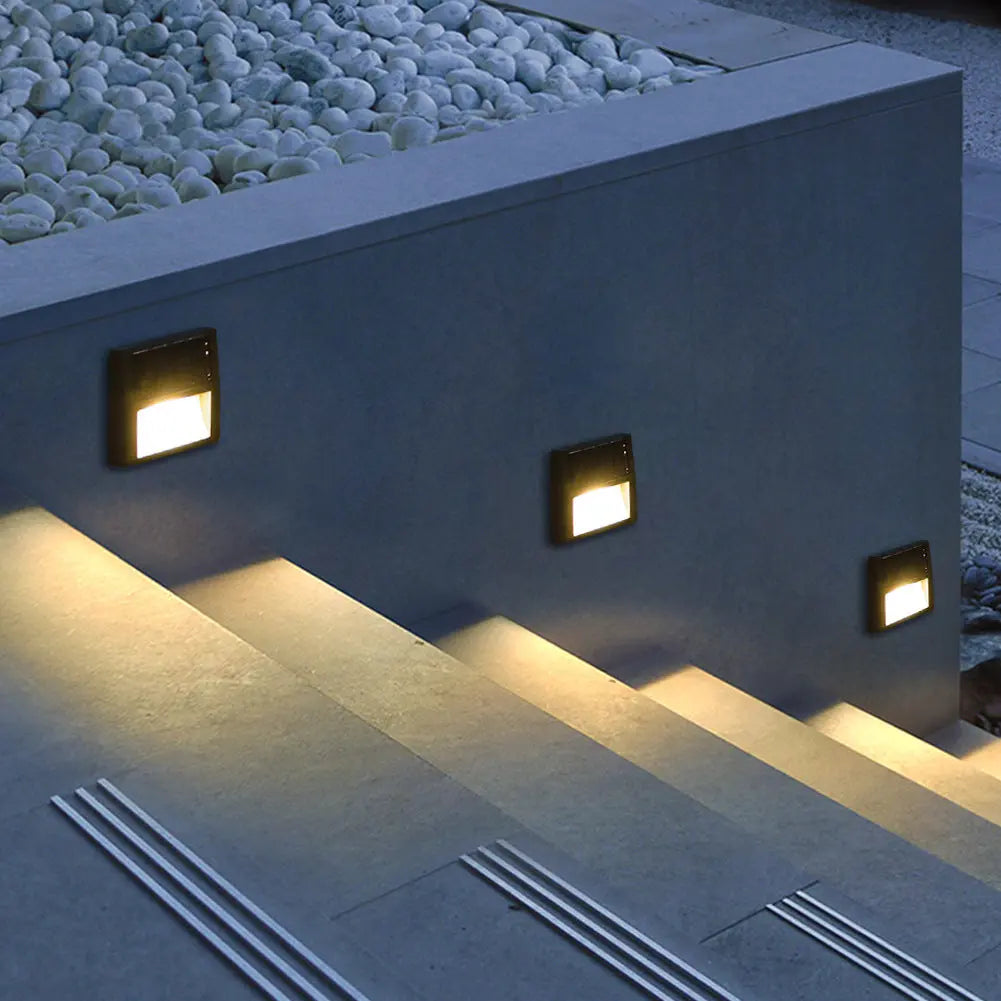 EcoGlow - Lumières de jardin solaires LED étanches, rondes et carrées
