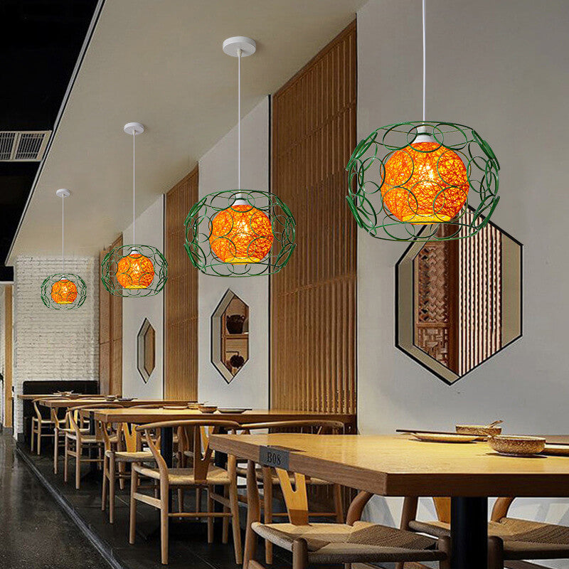 Floroux Creative Pendant Light in Hemp Weaving | Modern Design | Unique Bright Accent | Suspension for Home