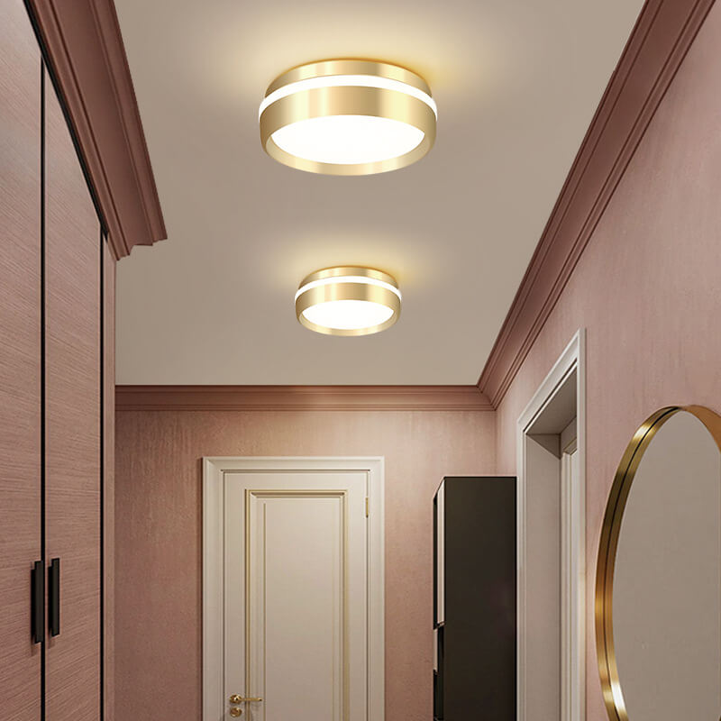 Floroux Nordic Round Luminaire LED Ceiling Light | Minimalist Design | Aluminum & Acrylic | Gold Finish