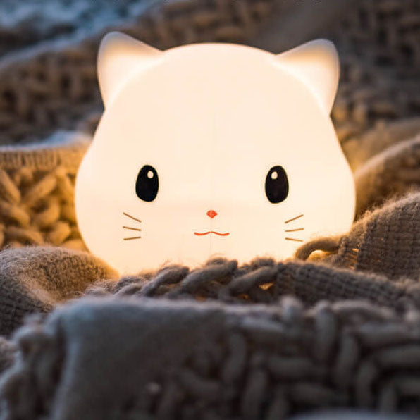 Floroux LED night lamp | Creative silicone cat-shaped lamp | USB charging & Timer | Children's room & Ambient lamp