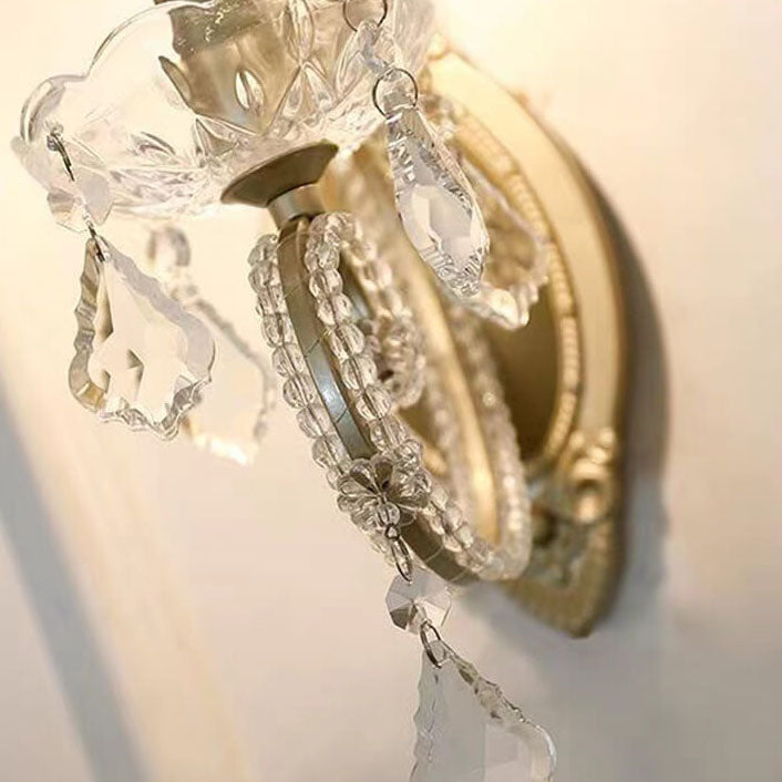 Floroux Vintage Crystal Wall Sconce | Candle Holder Design | 1-2 Flame | European Style