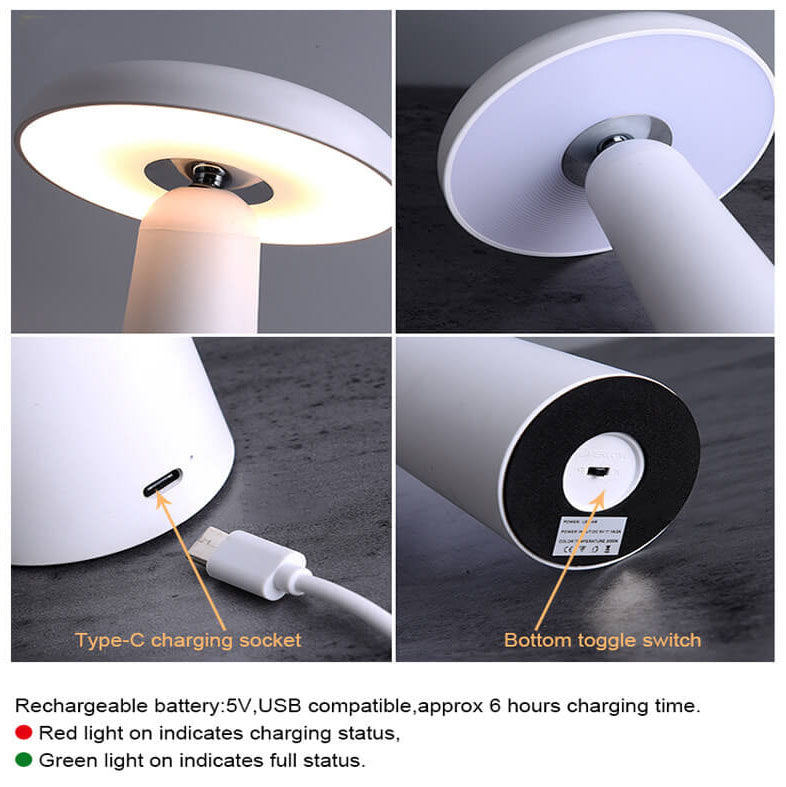 Lampe de table à LED USB en forme de soucoupe volante tournante