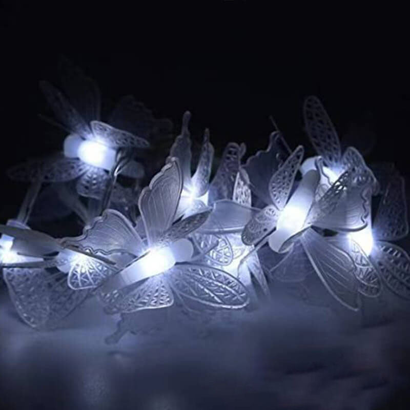 Floroux Guirlande LED | Design Papillon | Pour Jardin, Balcon & Terrasse | Décoration Extérieure