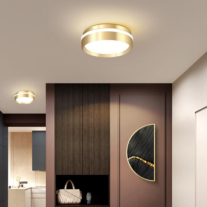 Floroux Nordic Round Luminaire LED Ceiling Light | Minimalist Design | Aluminum & Acrylic | Gold Finish
