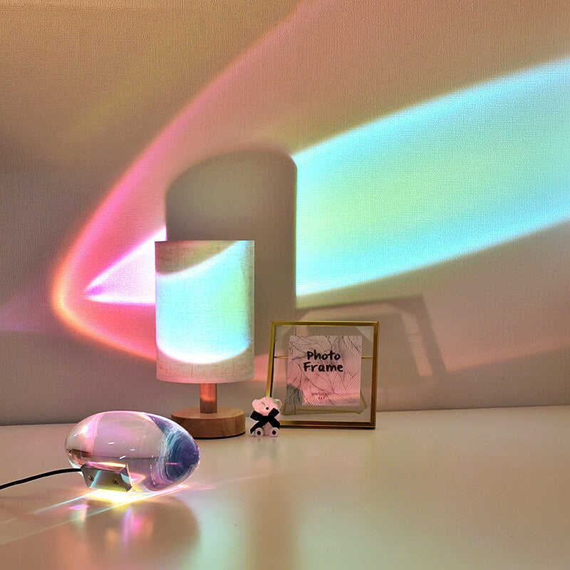 Floroux LED table lamp | Creative crystal projector | Angel eye design | Color changing + remote control