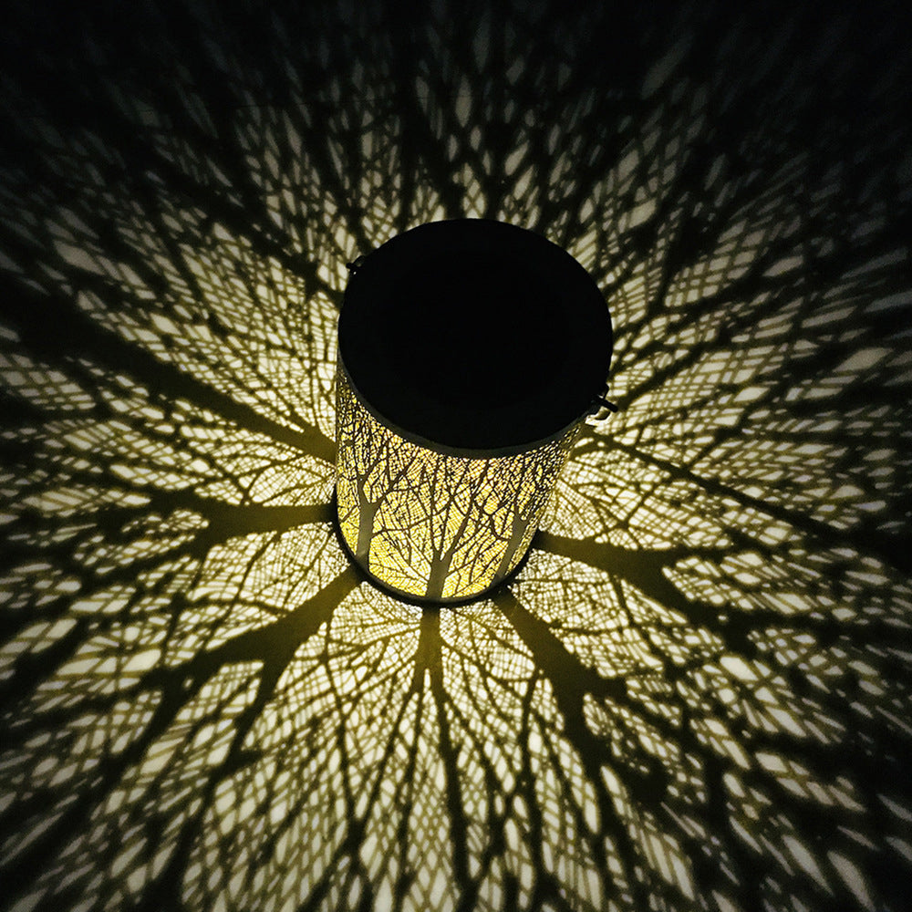 Floroux Art Deco Lampe Solaire | Design Cylindre | Fer & LED | Éclairage de Jardin