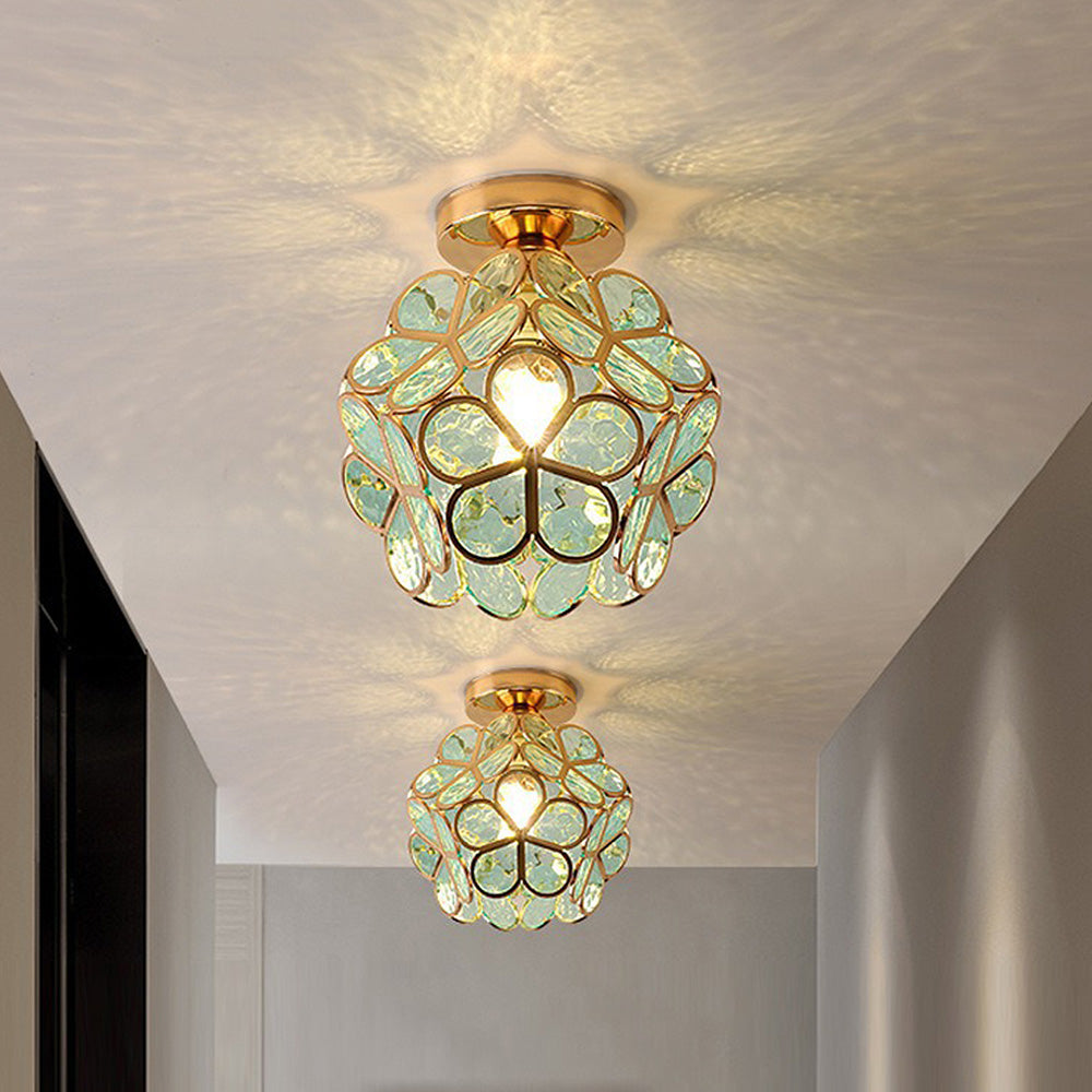 Floroux Floral Style Ceiling Light | Glass Hall Lighting | Elegant Design