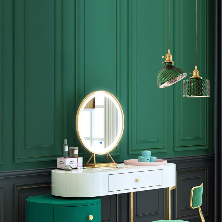 Floroux Chandelier Vintage Nordic | Brass & Green Glass | Pendant Lamp 1/2/3 Lights | Elegant Design