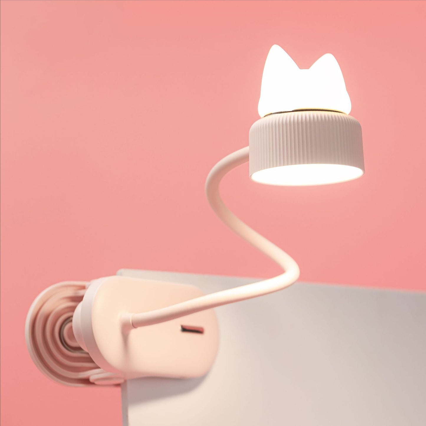 Floroux Lampe de Table LED | Design Oreilles de Chat | Amical pour les Yeux | Lampe Clip & Normale | Moderne & Créatif