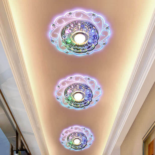 Floroux LED Plafonnier | Conception de Fleur Créative | Lampe de Plafond Ronde | Économe en Énergie & Moderne