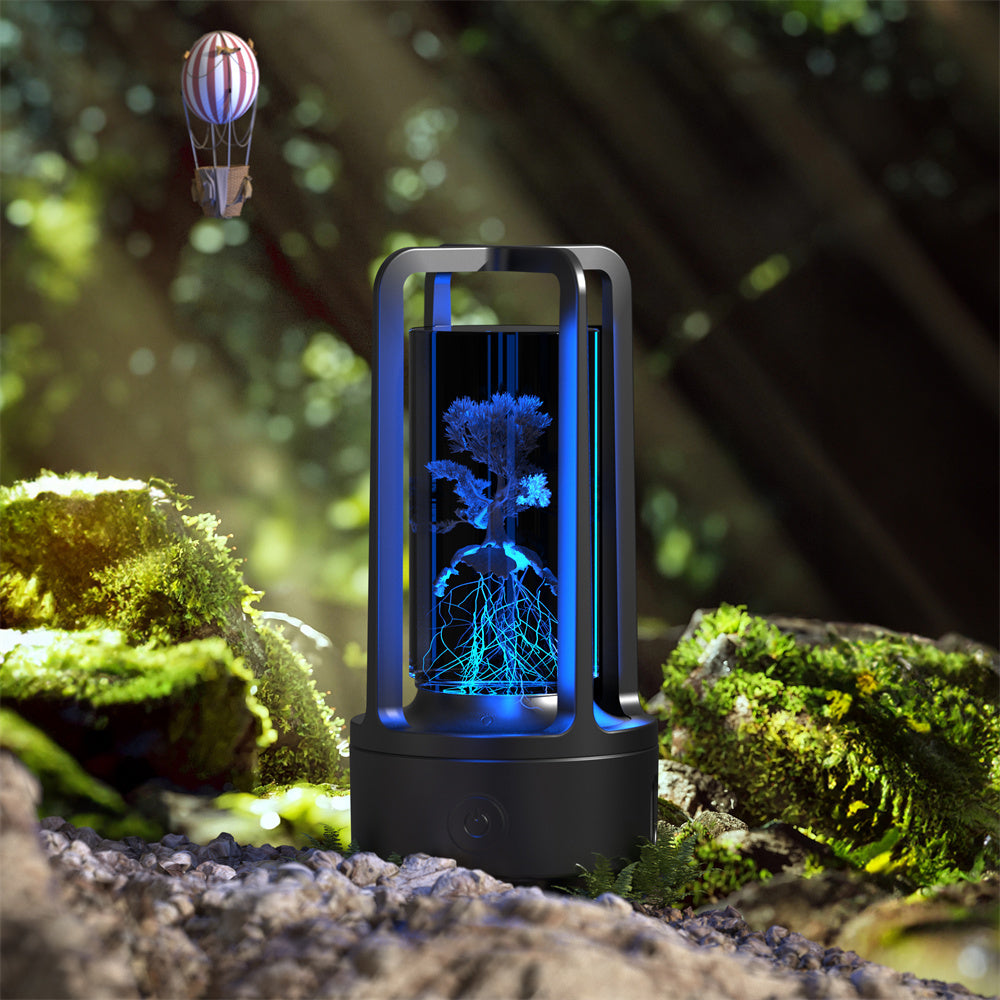 2-en-1 Lumière de nuit en cristal naturel blanc et haut-parleur Bluetooth Lampe de bureau