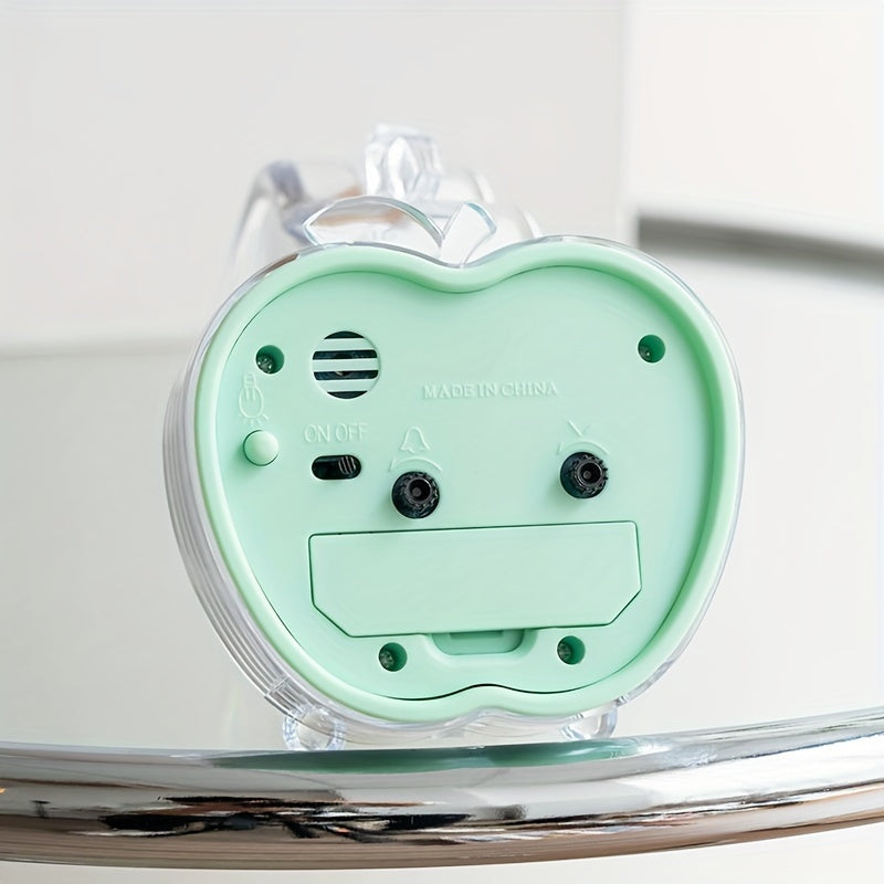 Horloge de chevet Floroux Apple Design avec veilleuse intégrée - Silencieuse, fonctionnant sur batterie, design rond et moderne
