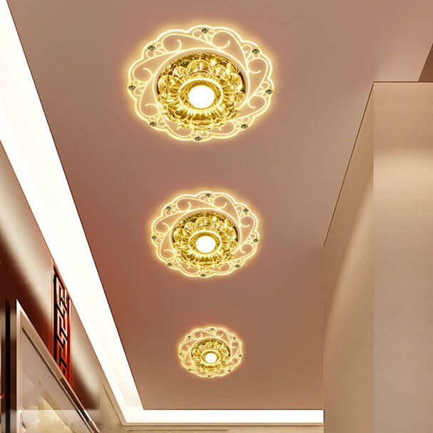 Floroux LED Plafonnier | Conception de Fleur Créative | Lampe de Plafond Ronde | Économe en Énergie & Moderne