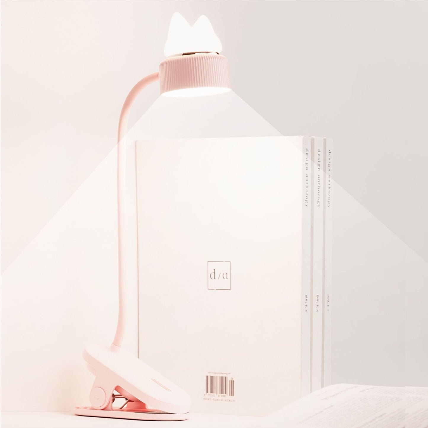 Floroux Lampe de Table LED | Design Oreilles de Chat | Amical pour les Yeux | Lampe Clip & Normale | Moderne & Créatif