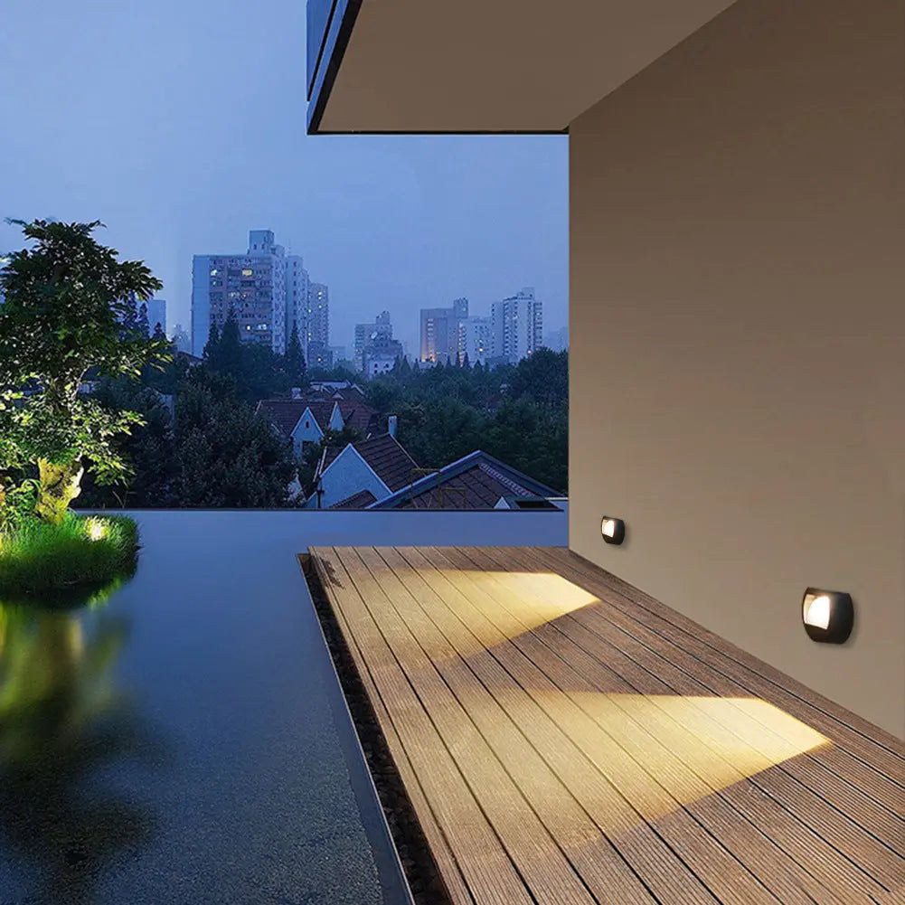 EcoGlow - Lumières de jardin solaires LED étanches, rondes et carrées