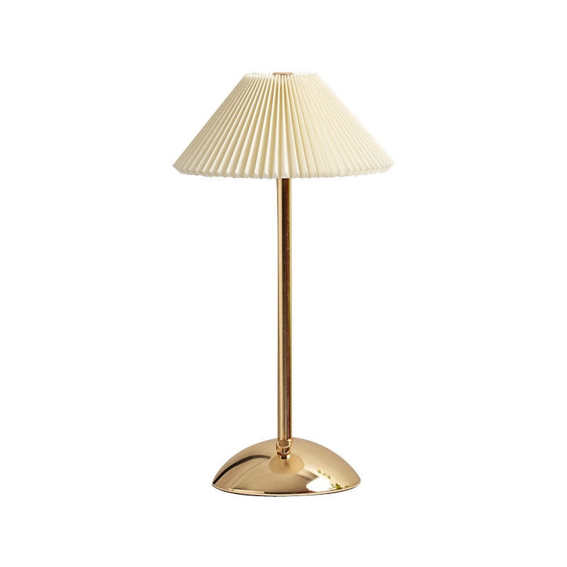 Floroux Skandi LED Table Lamp | Rechargeable | Pleated Fabric Shade | Wireless | Ambient Light | Nightstand Lamp