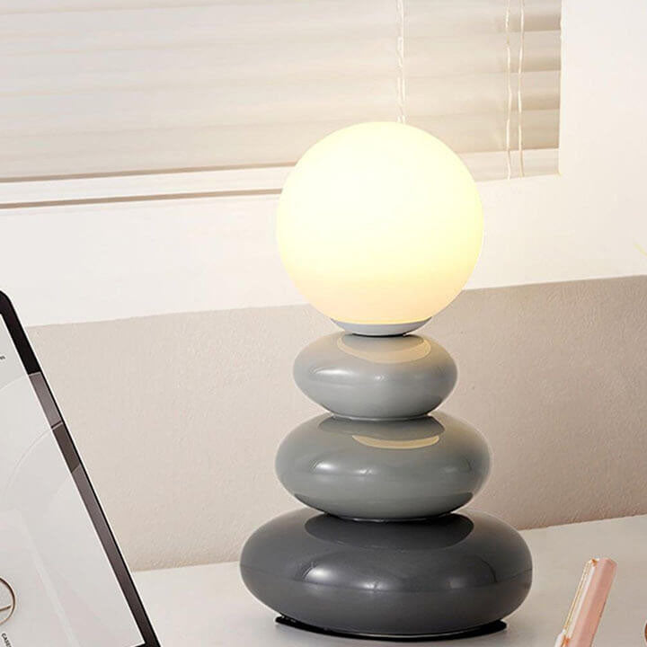Floroux Lampe de table LED minimaliste | Céramique & Verre | Ports USB | Éclairage élégant pour la maison & le bureau