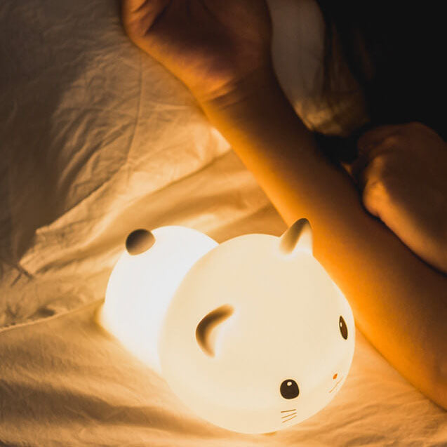 Floroux LED night lamp | Creative silicone cat-shaped lamp | USB charging & Timer | Children's room & Ambient lamp