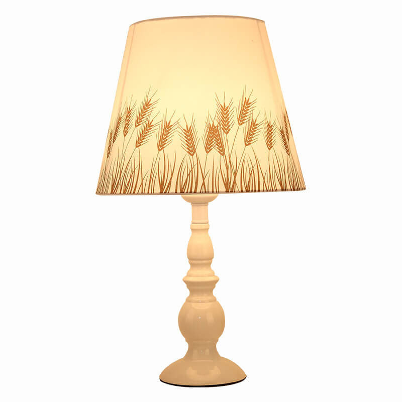 Floroux Lampe de Table Exclusive avec Abat-jour en Tissu | Motif Floral | Design de Vase | Fonction de Dimming LED | Éclairage Élégant pour la Maison