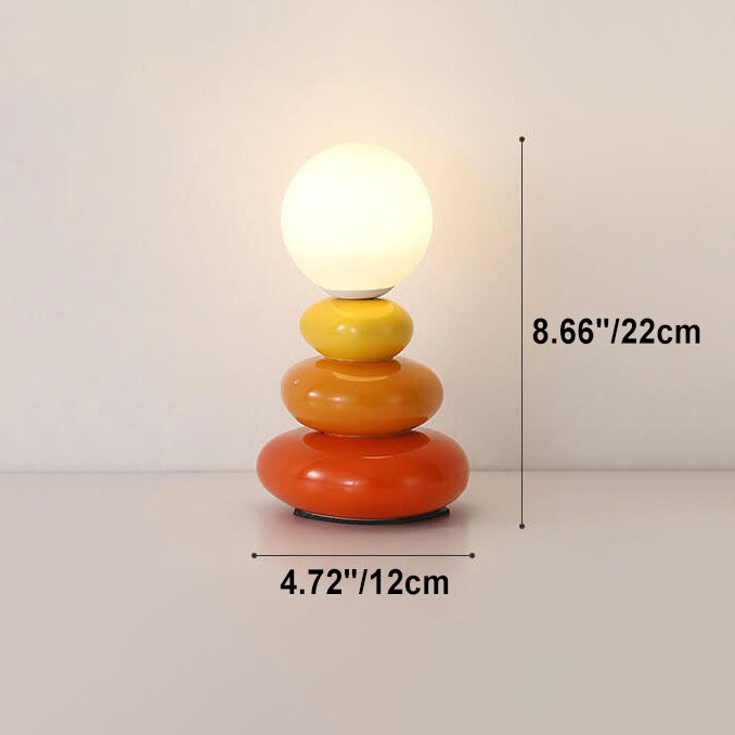 Floroux Lampe de table LED minimaliste | Céramique & Verre | Ports USB | Éclairage élégant pour la maison & le bureau