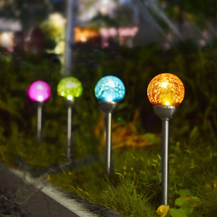 Floroux Solar Garden Light | Lampe à tête ronde LED colorée | Solaire | Lumière de paysage pour pelouses et allées