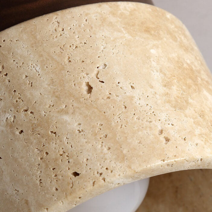 Floroux Round Travertine Ceiling Light | Vintage Design | Recessed Installation | Ideal for the Hallway