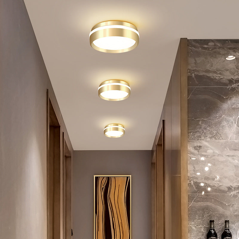 Floroux Nordic Round Luminaire LED Ceiling Light | Minimalist Design | Aluminum & Acrylic | Gold Finish