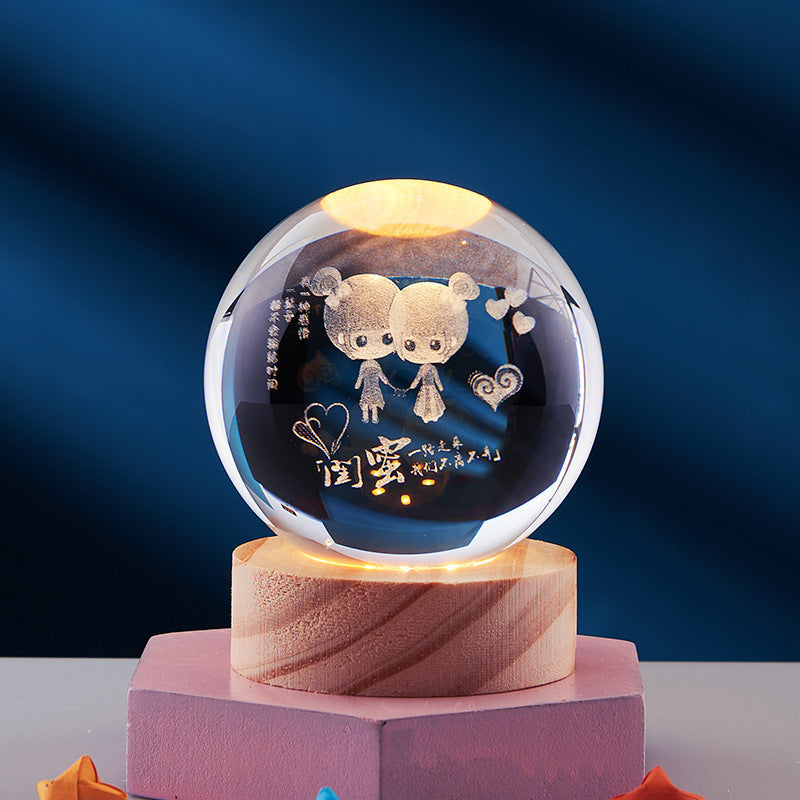 Lampe de Nuit en Cristal 3D - Lampe de Nuit en Cristal avec Effet 3D Magique