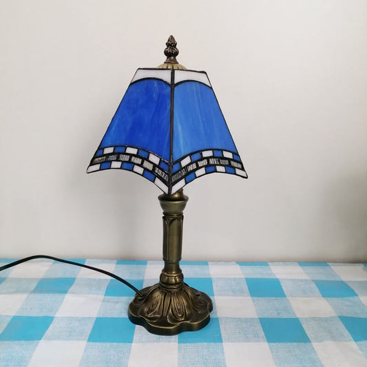 Floroux Vintage Tiffany Table Lamp | Square Glass Design | Artistic Lighting | Decorative and Functional