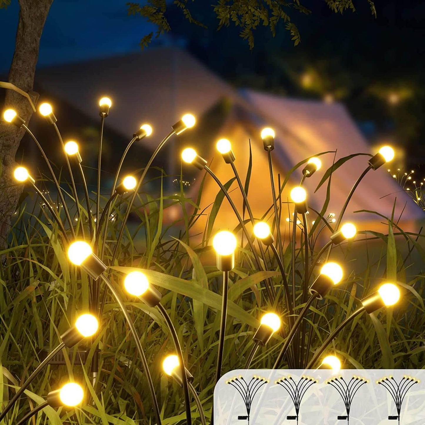 Floroux Firefly Solar LED Lamp Outdoor | Waterproof Lawn Lighting | Decorative Solar Lamp
