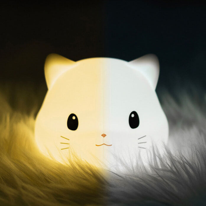 Floroux LED night lamp | Creative silicone cat-shaped lamp | USB charging & Timer | Children's room & Ambient lamp