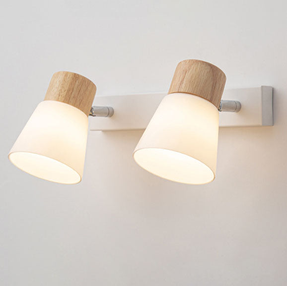 Floroux Applique Murale en Bois Fer Verre Minimaliste | 1/2 Lumières | Design Moderne