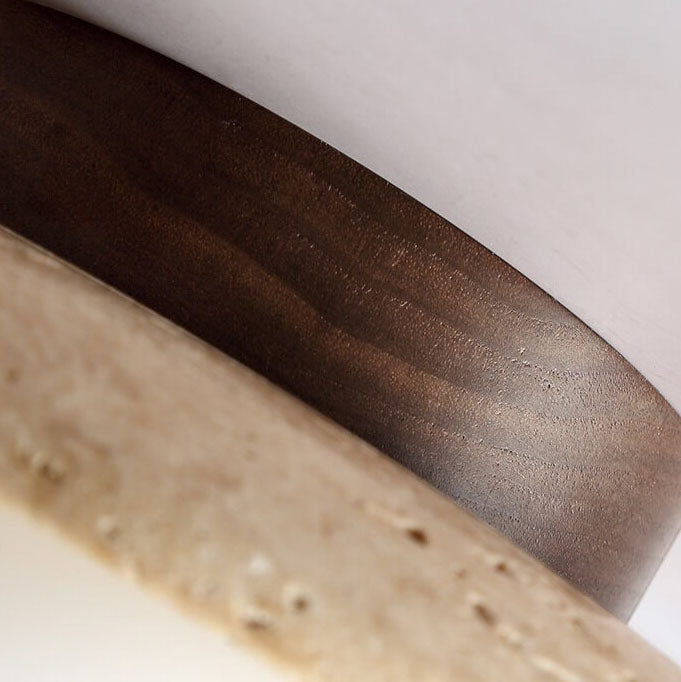 Floroux Round Travertine Ceiling Light | Vintage Design | Recessed Installation | Ideal for the Hallway