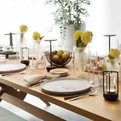 Floroux Lampe de table nocturne vintage | Aluminium & acrylique | Rechargeable USB | Lumière LED dimmable | Design nordique